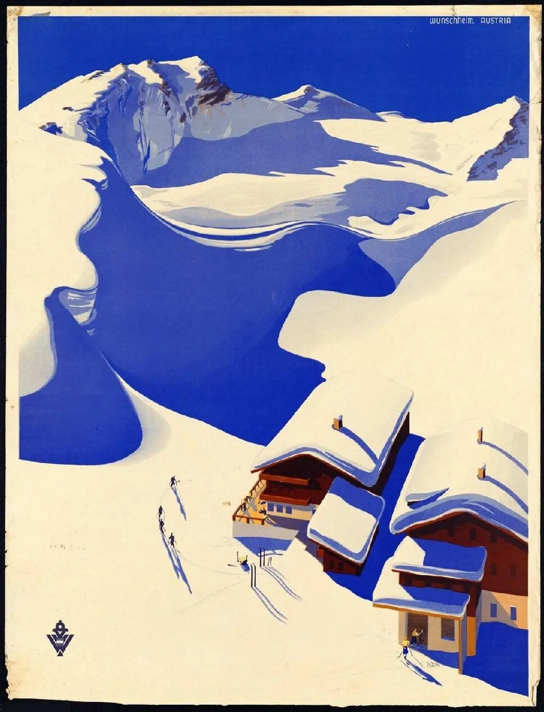 

12x8 дюймов настенная тарелка лыжи винтажный австрийский Европейский австрийский постер для путешествий рекламный постер винтажный Ретро м...