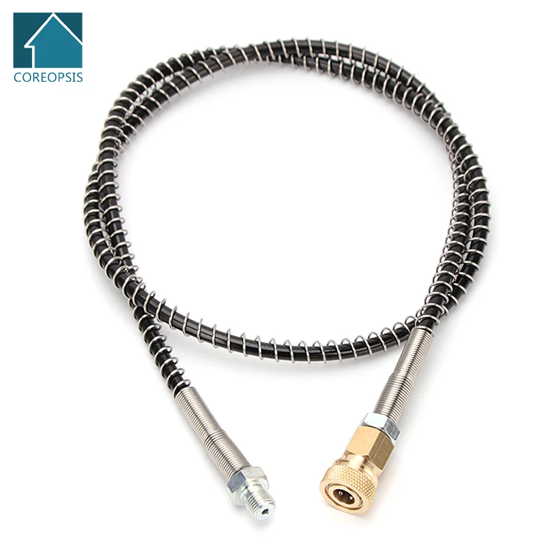  Pneumatics Air Pump 100cm Long Air Refilling High Pressure Nylon Hose M10x1 Thread with Quick Disconnect 40Mpa 400Bar6000psi