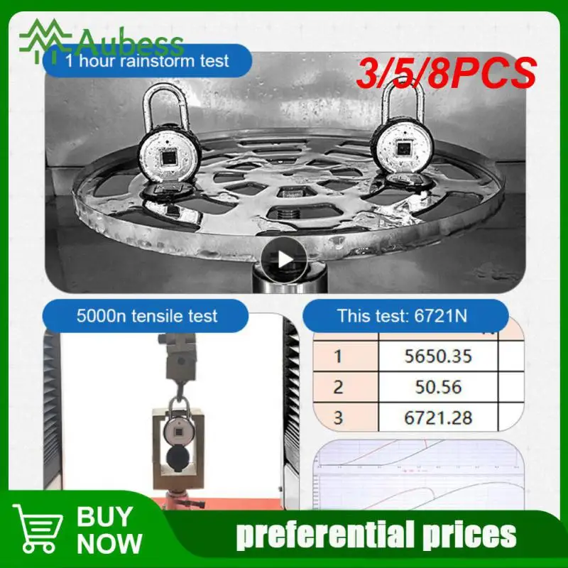 

3/5/8PCS Tuya App Anti-theft Cabinet Lock Quick Identification Outdoors Security Lock Waterproof App Remote Authorization