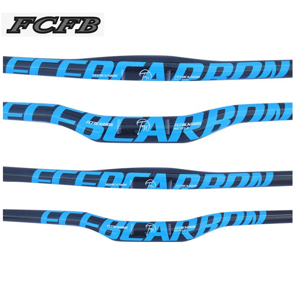 

blue carbon mountain handlebar flat carbon handlebar rise bar size 31.8*600-760mm bike parts carbon parts cycling accessories