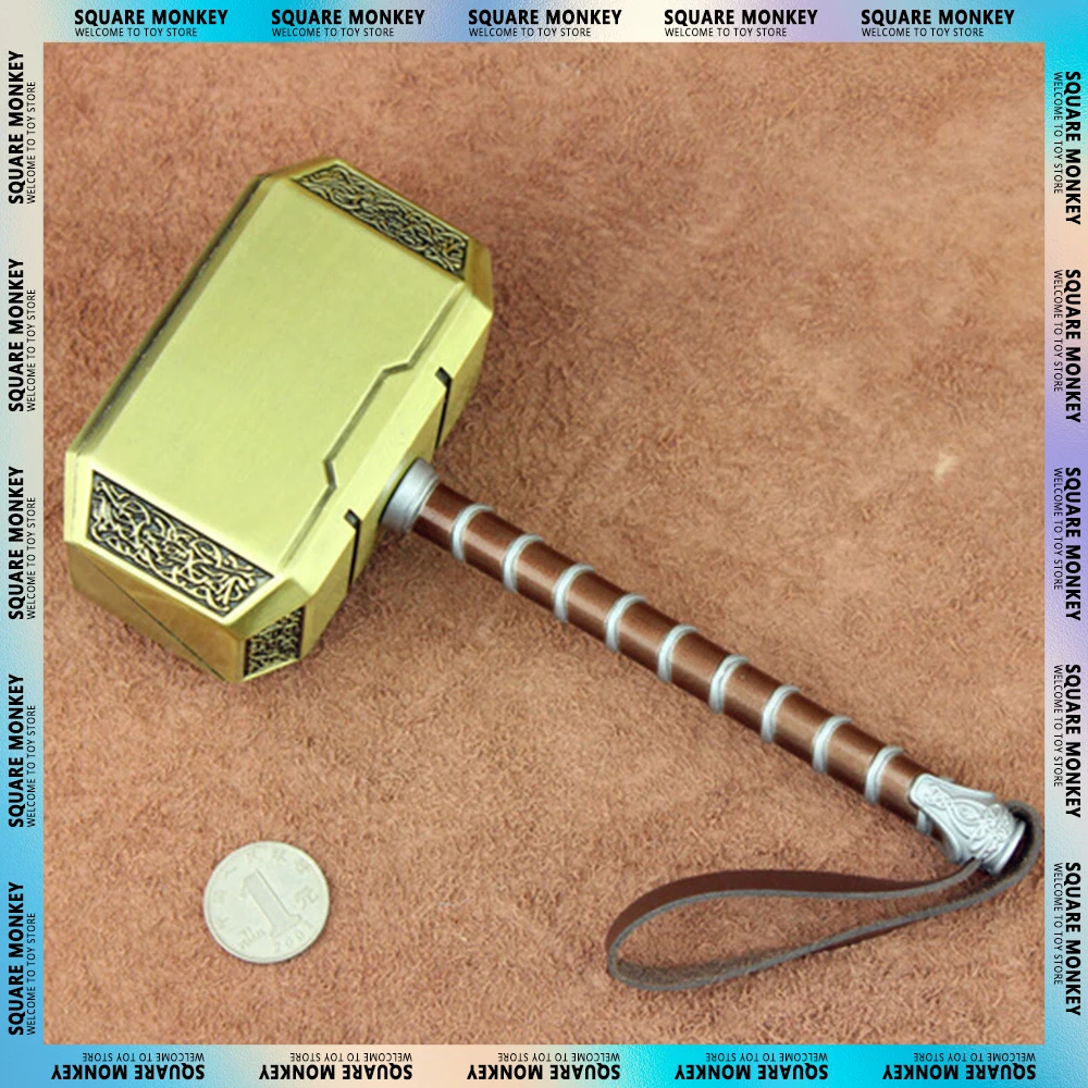 

20cm Marvel Legends Avengers Thor Hammer Alloy Metal Model Thor's Hammer Movie Fans Accessories Figure Toys for Boys Children