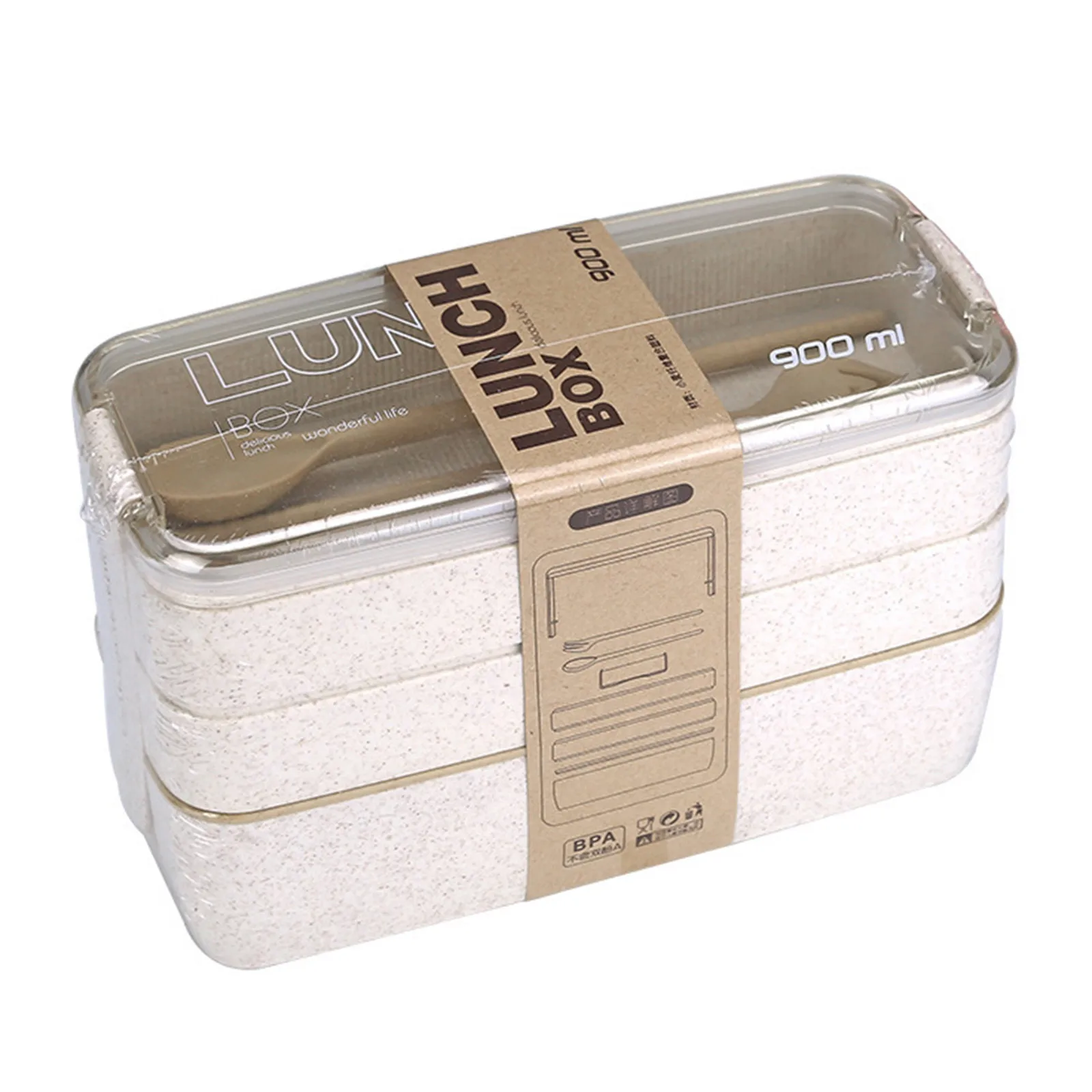 Wheat Straw Plastic Lunch Box Frame Microwave Bento Box Of F