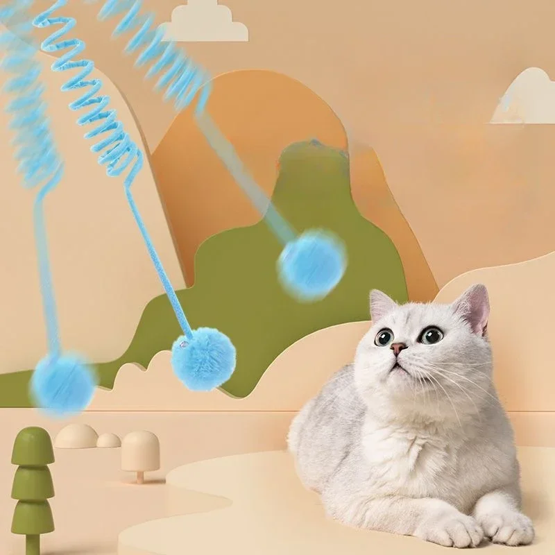 Подвесные эластичные весенние игрушки для кошек самостоятельной игры мягкие