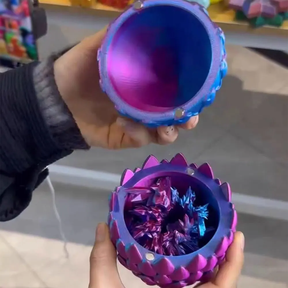 Игрушка-антистресс дракон с 3D принтом в яйце игрушка-дракон шарнирным