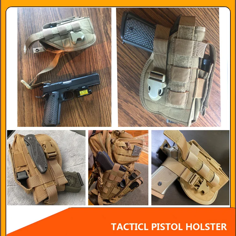 

Military Airsoft Glock Beretta Handgun Pouch Case Molle Waist Holsters Universal Tactical Pistol Gun Holster Right Hand Hunting