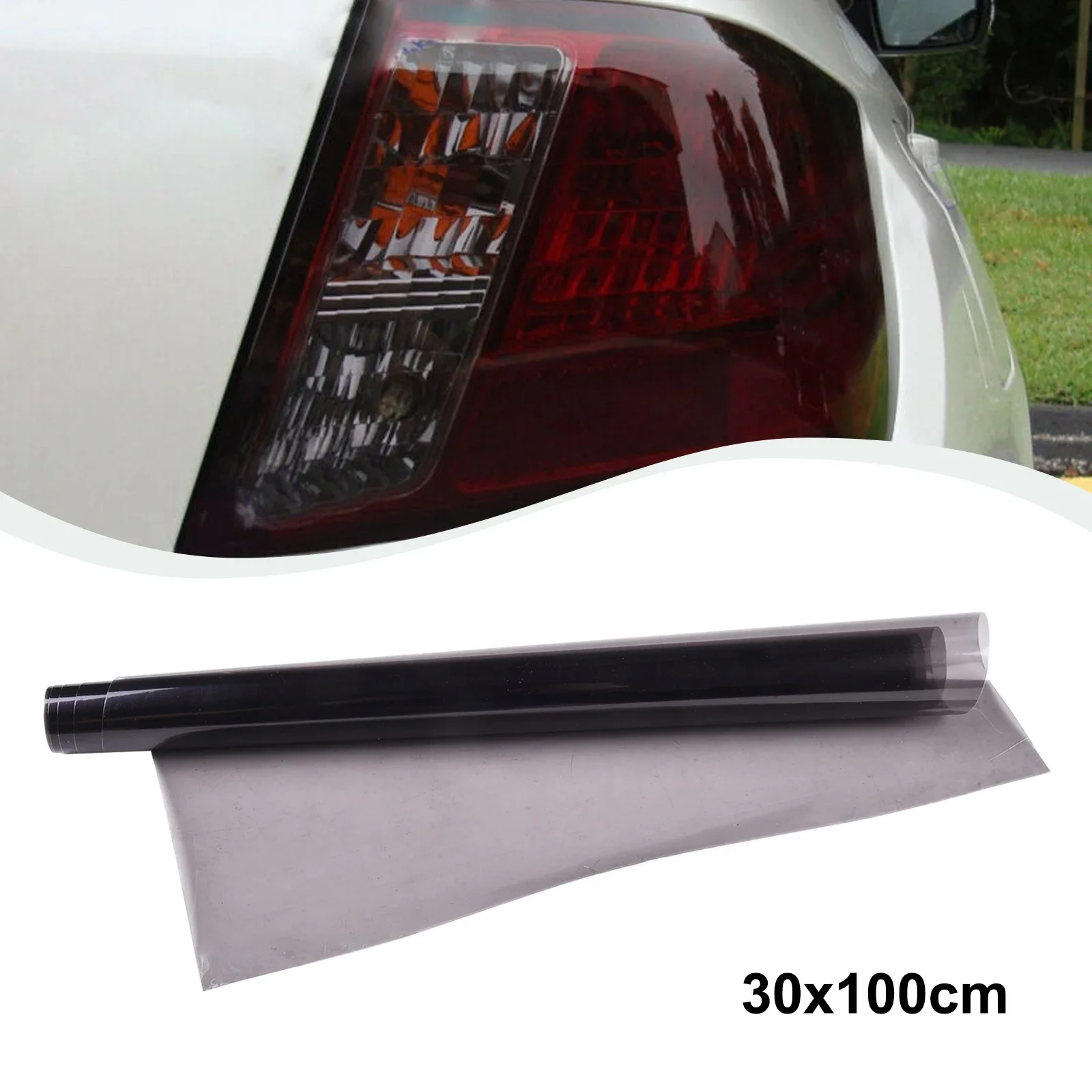 Глянцевая прозрачная светло-черная дымовая пленка из ПВХ оттенок 30x100 см