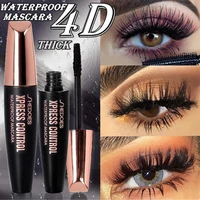 4d mascara lengthening waterproof eyelashes eye mascara black volume with silk fibers brush eyelash makeup tool cosmetics