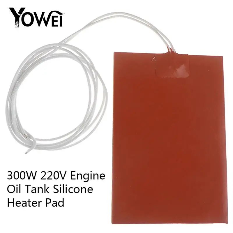 Силиконовая нагревательная подушка для масляного бака двигателя, 10 х15 см, 300 Вт, 220 В, универсальный резиновый нагревательный коврик для топливного бака, резервуара для воды, нагревательный коврик, согревающие аксессуары