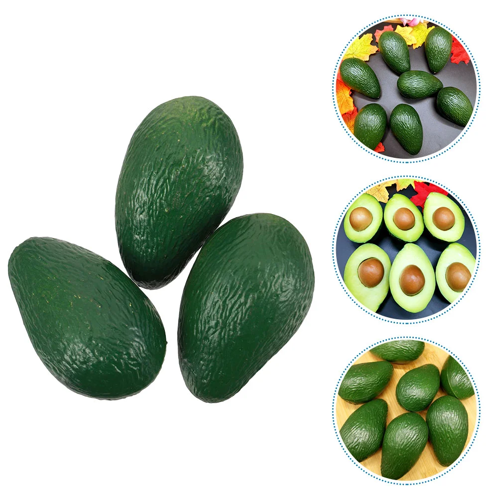 

3pcs Artificial Avocados Models Simulation Avocados Ornaments Faux Avocados Props