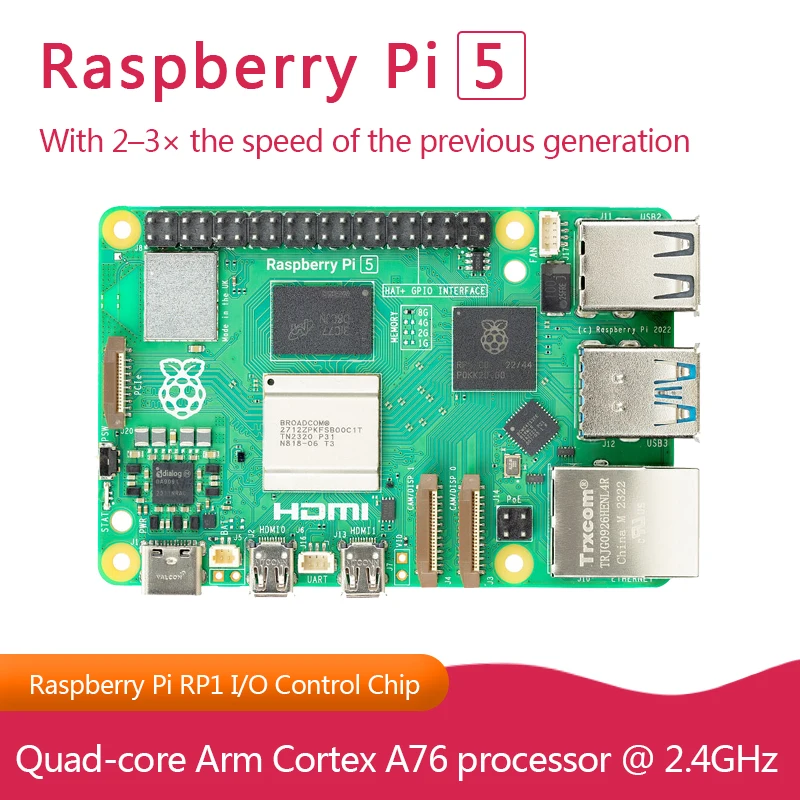 Официальная оригинальная плата Raspberry Pi 5 Ram 2G 4G 8G USB3.0 Gigabit Ethernet