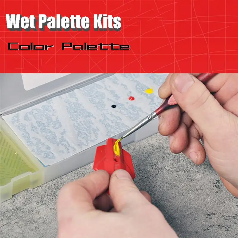 Портативная влажная палитра для акриловой живописи мокрый лоток раскрашивания