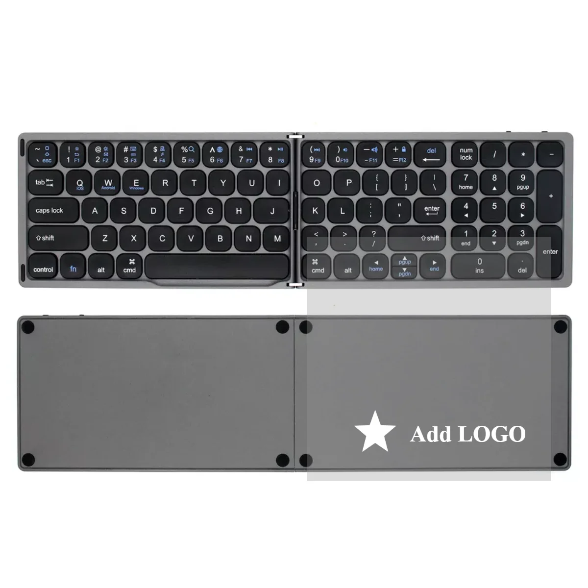 half keyboard teclado plegable inalambrico for cell phone images - 6