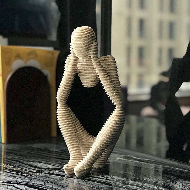 Абстрактная скульптура статуя мыслителя песчаник смола для отеля дома рабочего