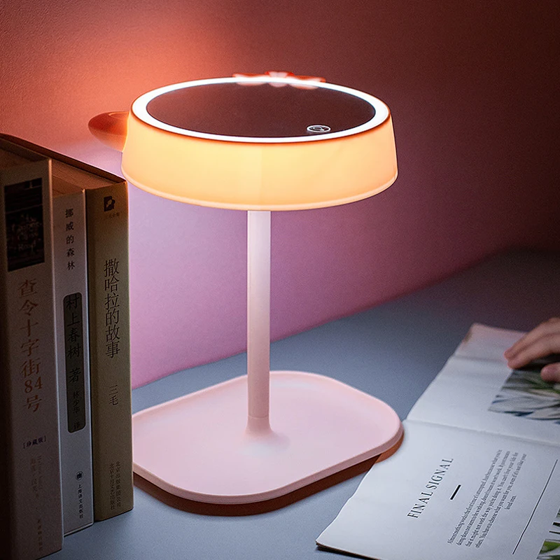 

NEW Night Light Dimmable Makeup Mirror Multifunctional USB Charging Desktop Decorative LED Storage Touch Up Table Lamp Mirror