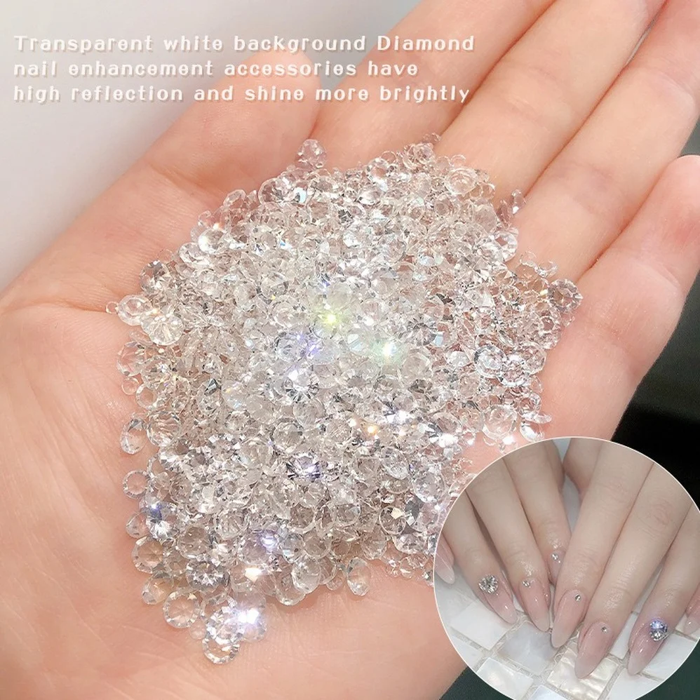 

10g Mixed Super Glitter Crystal Nails Art Rhinestones Clear Bottom AB Crystal Rhinestone Diamond Gem 3D Glitter Nails Decoration