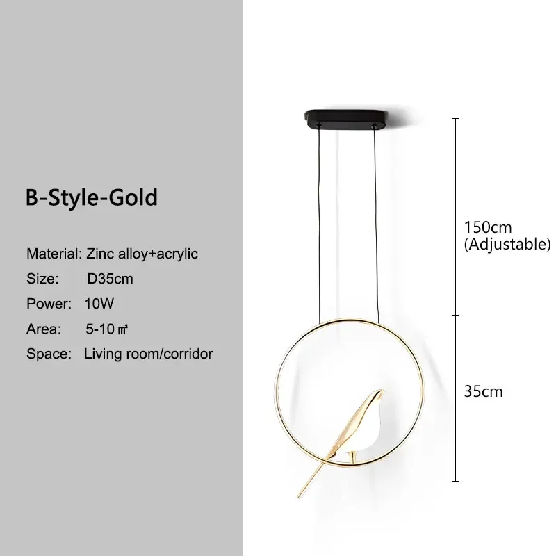 

Подвесной светильник Fensycoco сорока золото/серебро