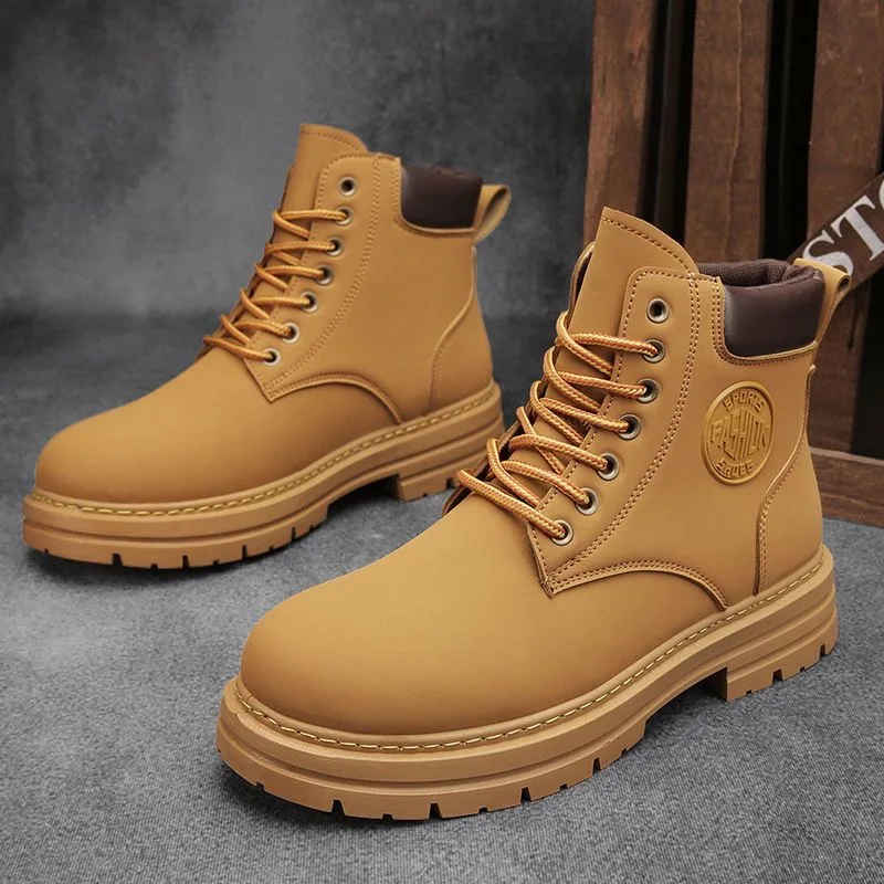 

2023 Winter Ankle Boots Men's Martin Boots Outdoor Comfortable Yellow Boots with Classic Design High Top Men Casual Shoes Choice