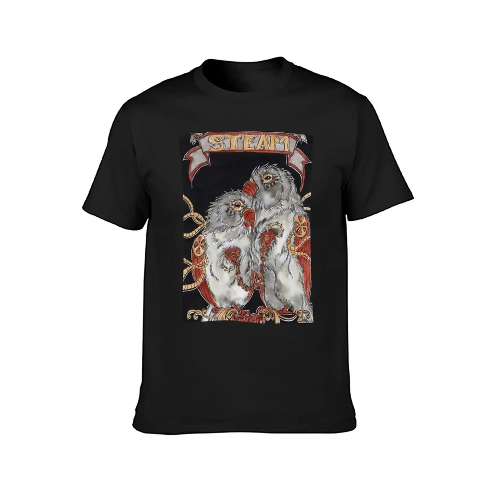 Футболка с попугаями в стиле стимпанк (Таро для влюбленных) рубашка тяжелом весе