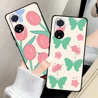 flower butterfly phone case for huawei p30 lite p20 pro honor 10 8x 9x 10x 9a silicone cover liquid silicon funda coque soft