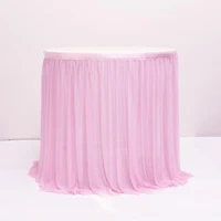 high end stretch yarn elegant mesh fluffy tutu table skirt for party wedding birthday party home decoration