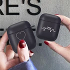 Чехол для наушников Apple Airpods 1 2, черный матовый Ударопрочный Мягкий силиконовый защитный чехол для наушников