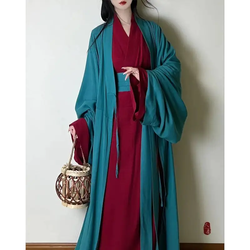

Женское платье ханьфу Yourqipao, зеленое и красное платье для косплея, традиционное платье в старинном стиле династии ханьфу, 2023