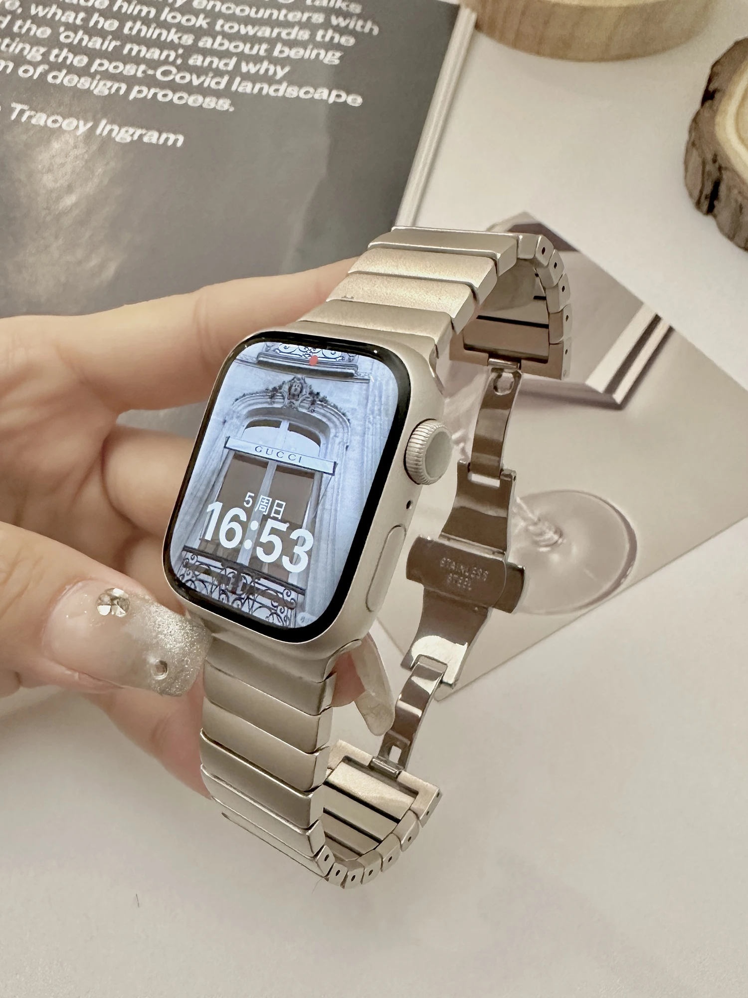 

Ремешок из нержавеющей стали для Apple Watch band 49 мм 44 мм 40 мм 45 мм 41 мм 49, металлический браслет correa для iWatch series se 6 5 7 8 Ultra
