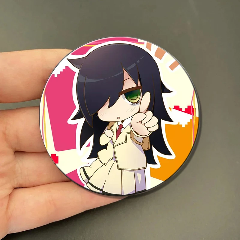 Фото Значок-пин 58 мм с персонажем аниме Watamote Tomoko Kuroki, милый мультяшный значок-брошь для украшения рюкзаков и коллекционирования №2