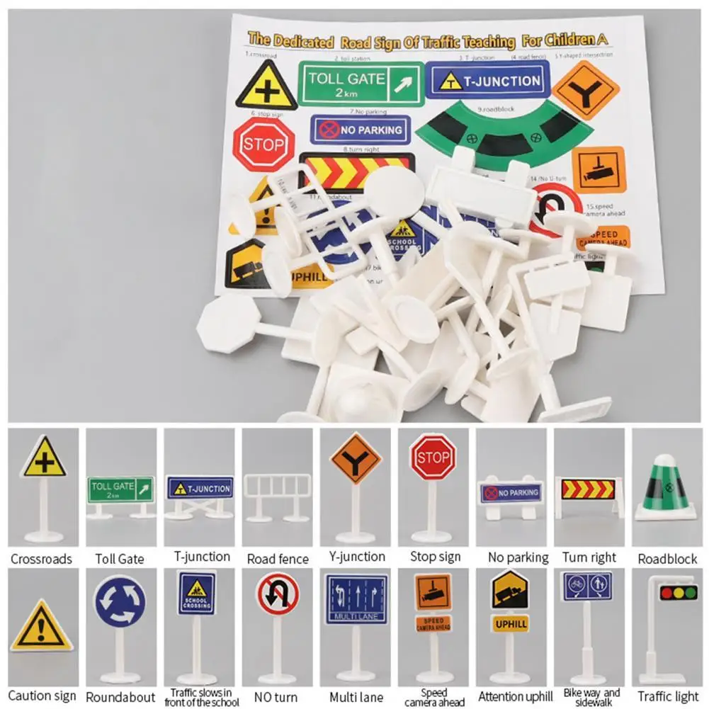 

Diverse Styles Beautiful Road Sign Roadblock Traffic Sign Toy Plastic Floor Mattress Long Lifespan for Kids