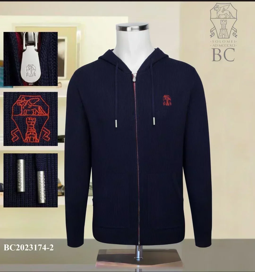 Мужской кардиган с длинным рукавом на молнии вышивкой