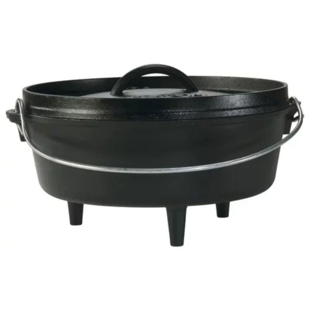 

4 Quart Cast Iron Camp Dutch Oven, L10C03, with lid
