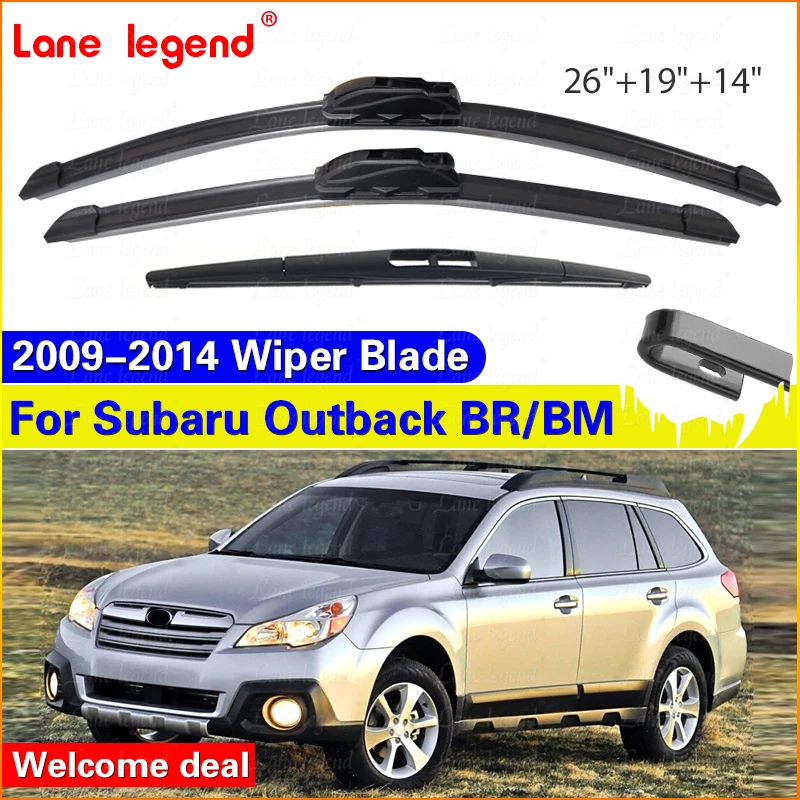 

3 шт. для Subaru Outback BR/BM 2009-2014 передние и задние щетки стеклоочистителя лобовое стекло 2010 2011 2012 2013 26 "+ 19" + 14"
