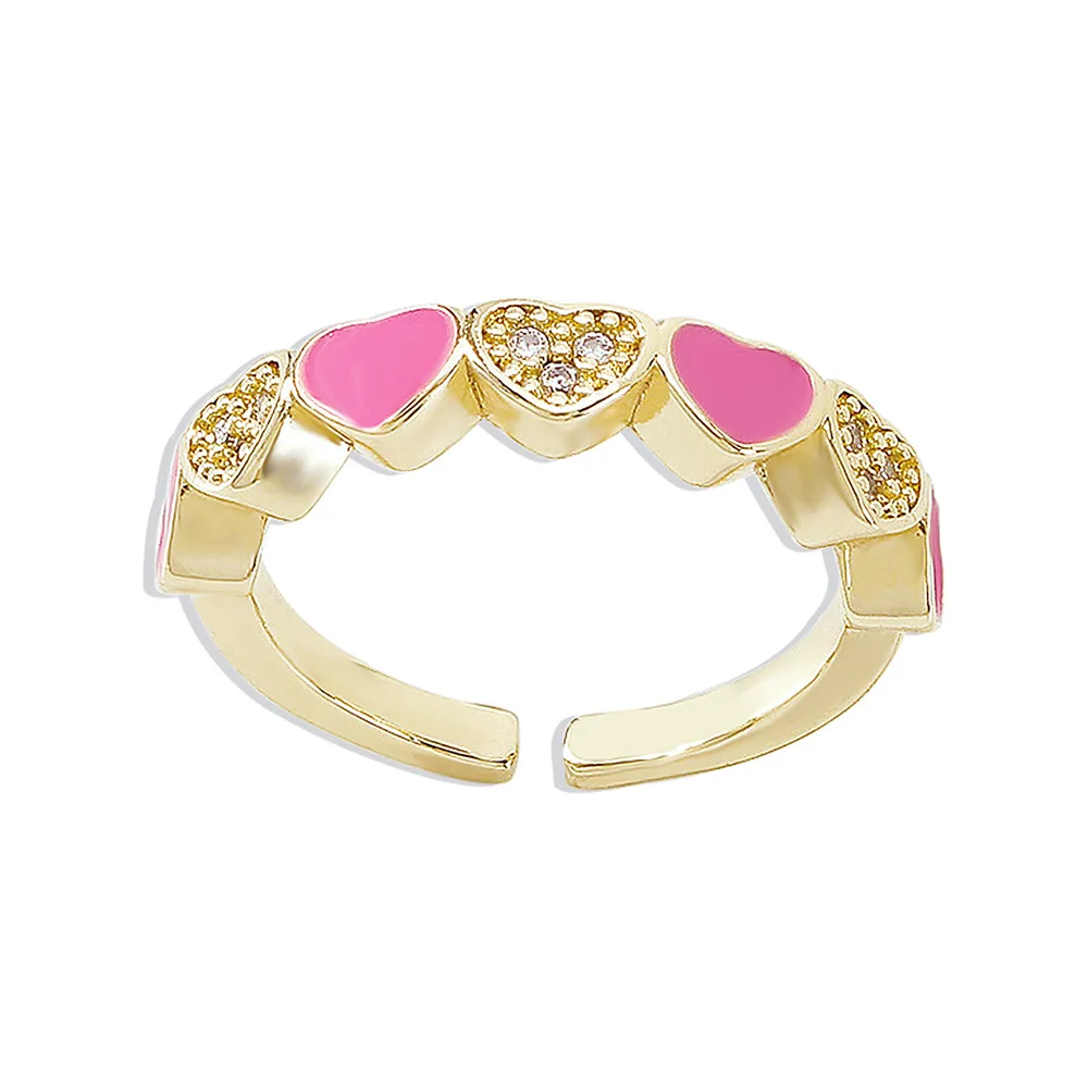 

Fashion Fresh Ladies Ring Simple Heart Shape Opening Adjustable Sweet Romantic Ladies Engagement Rings Love Jewelry