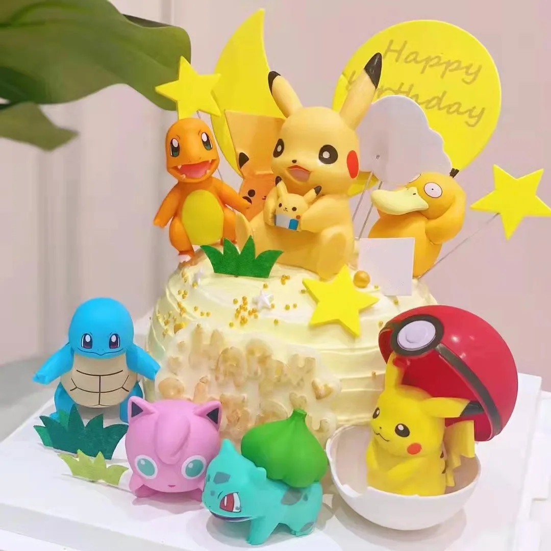

New Pokemon Anime Figure Pikachu Charmander Squirtle Bulbasaur Eevee Mew Gengar Cute Doll Pet Action Collect Model Kids Toy Gift