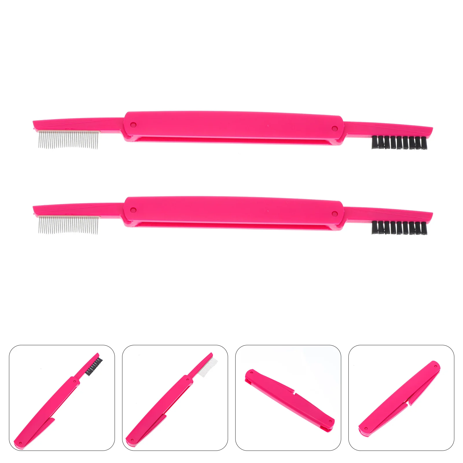 

Brush Eyelash Comb Eyebrow Metal Separator Lash Grooming Tool Folding Teeth Brow Sided Dual Mascara Brushes Applicator Eyetools
