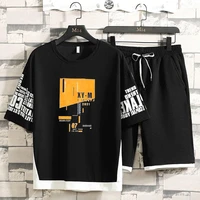 summer men casual sets 2022 new harajuku shorts tracksuit t shirtshorts mens hip hop streetwear sweat suits fashion printing