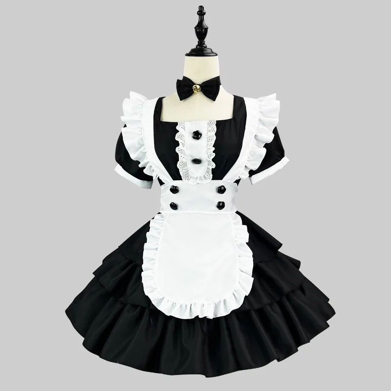 

Japanese Anime Maid Uniform Womens Plus Size Tiered Skirt Love Live Cosplay Black White Sweet Maid Costume Animation Show outfit