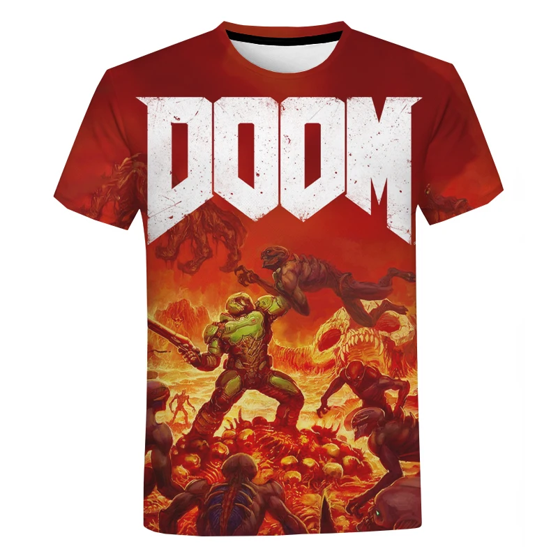 

Summer Doom T-Shirts Shooting Game 3D Print Streetwear Women Men Casual Fashion Oversized O-Neck T Shirt Kids Tees Tops Clothing