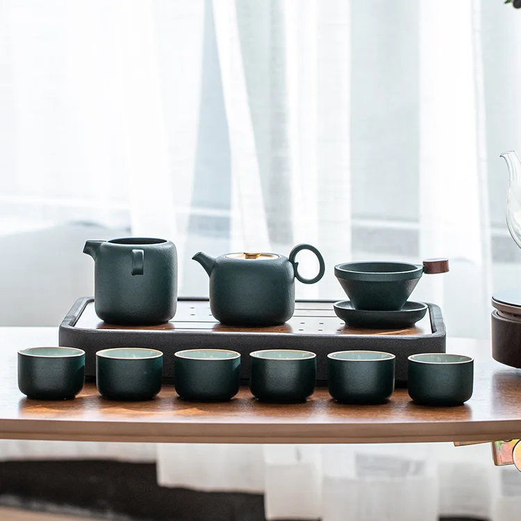 

Керамический роскошный чайный набор, фарфоровый чайный набор кунг-фу, чайные чашки и блюдца, наборы для гостиной, игра, бытовые товары