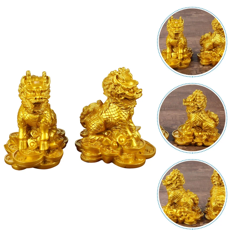 

Statue Figurine Kylin Chinese Fengshui Piyao Kirin Auspiciousshui Feng Dragon Sculpture Resin Decoration Wealth Yao Piornaments