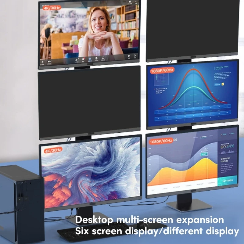 

Адаптер Y1UB USB Type-C на два HDMI-совместимых монитора в качестве внешней видеокарты ПК