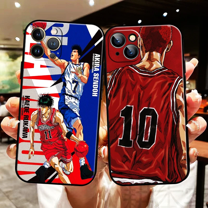 

Japan Anime SLAM DUNK For Apple iPhone 13 12 11 Pro Max 13 12 Mini 5 5s 6 6S 7 8 Plus SE2020 X XR XS Max Phone Case Soft Black