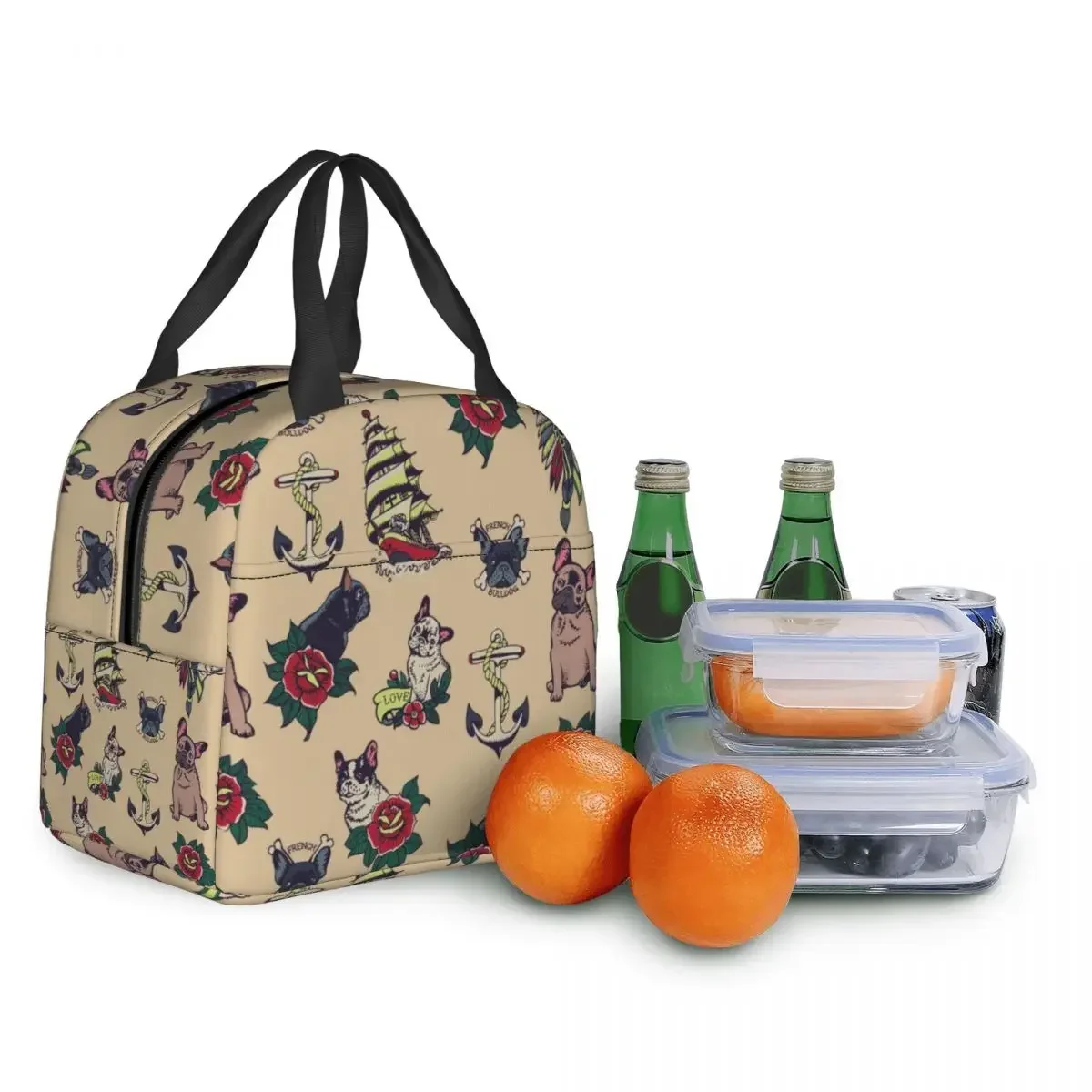 Симпатические ланч-боксы с французским бульдогом для работы школы пикника