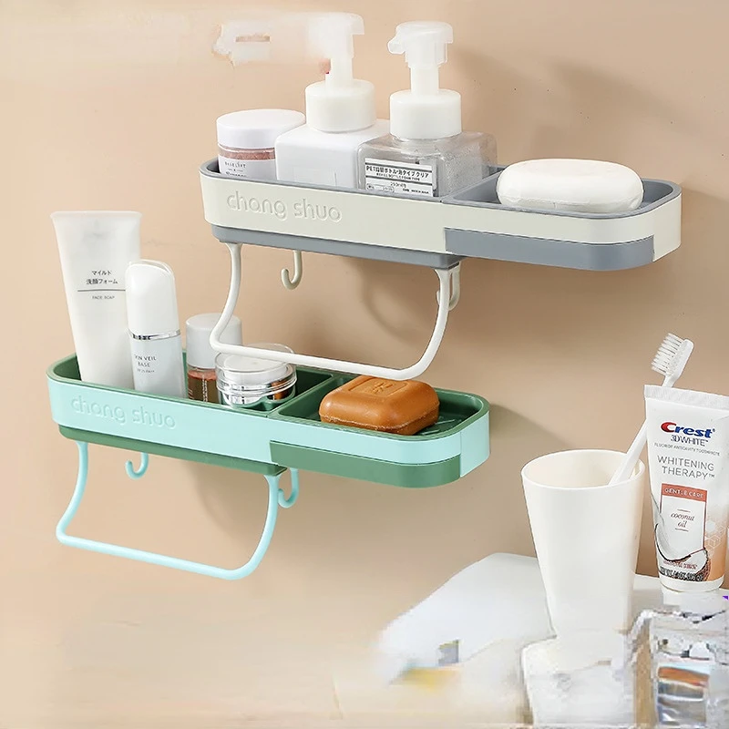 

Free Punching Toilet Toothbrush Rack Wall-Mounted Wash Rack Mouthwash Cup Toothware Storage Rack Tooth Cylinder Set Shelves