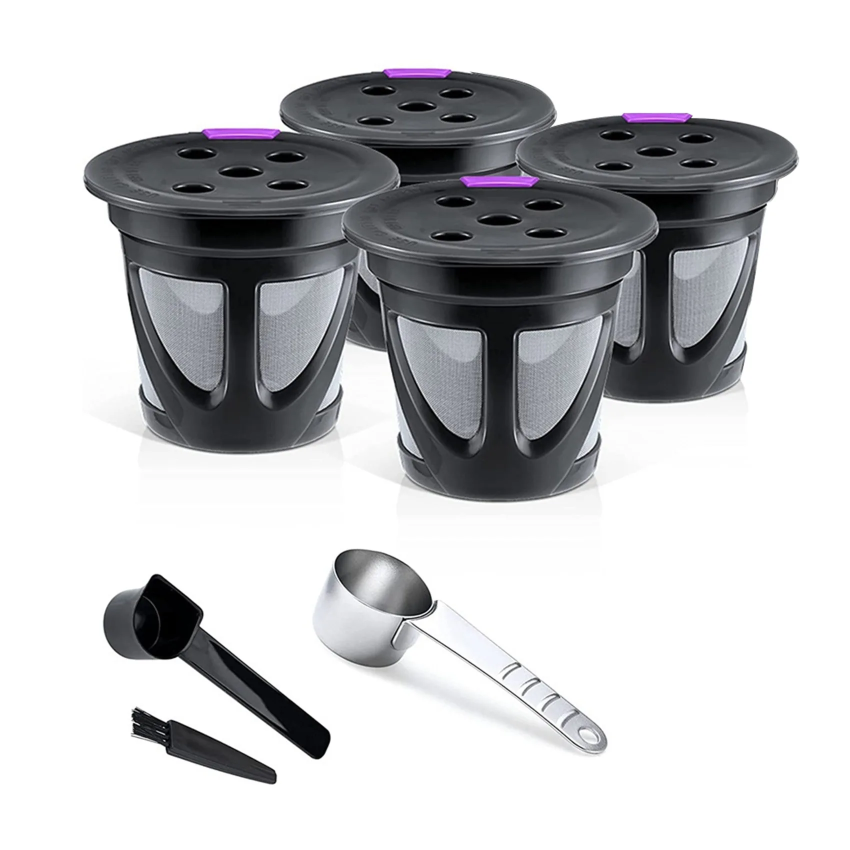 

Refillable K Cups for Keurig Reusable Coffee Filter Pods for Keurig Reusable Coffee Capsules Cup for Keurig-4 Black