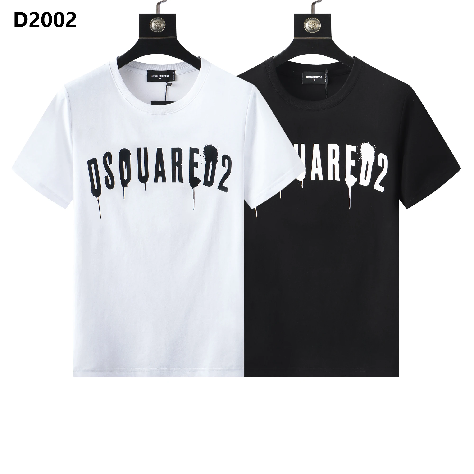 

2022 New Top Clothes Brand Dsquared2 Men's T-shirt Fashion Round Neck Top Pure Cotton Printed T-shirt Multicol Black white