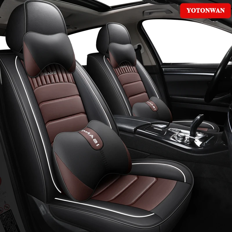 

YOTONWAN 5 Seats All Inclusive Leather Car Seat Cover For Ford Focus Mondeo Wing Tiger Lavida Hyundai ix35 Accessories Protector