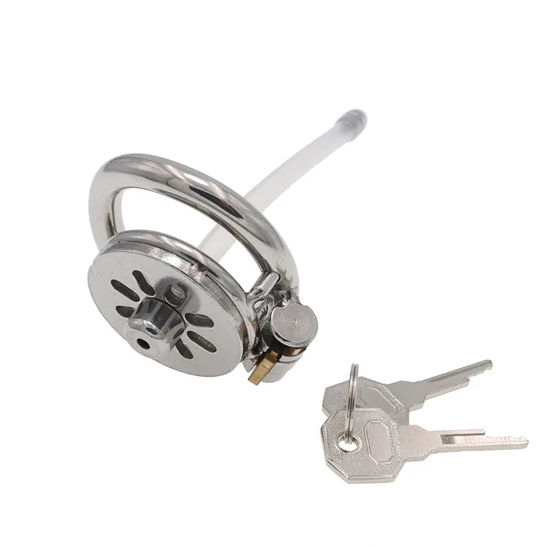 Man Metal 304 Stainless Chasity Cage Underwear with Tube Resistant Lingerie Steel Boxers Adult Device Spiked-ring Lock Ring Toy