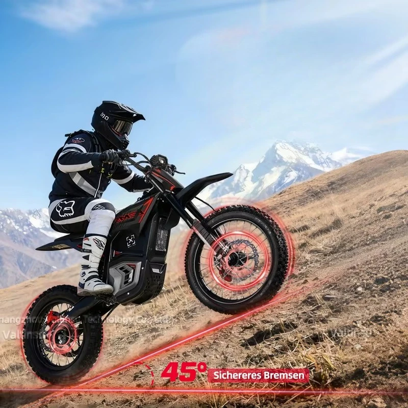 Фото Электромотоцикл QQW Valtinsu Em5 Dirk Bike с мотором 5600 Вт, скорость до 50 миль/ч, внедорожный электрический питбайк. №2