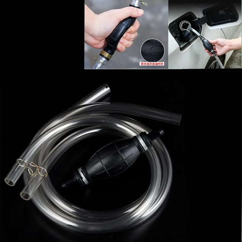 Car Fuel Transfer Pump Primer Bulb Hand Primer Petrol Rubber Aluminum PVC Hose